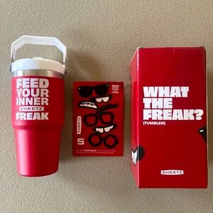NEW 2025 Sheetz 20 oz Feed Your Inner Freak Tumbler Cup Travel Mug Straw Handle
